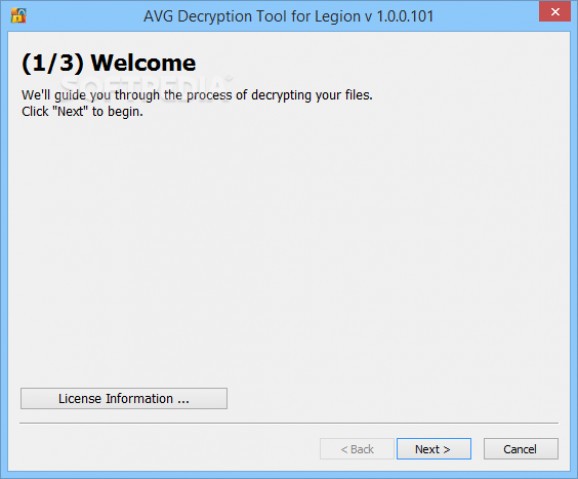 AVG Decryption Tool For Legion screenshot