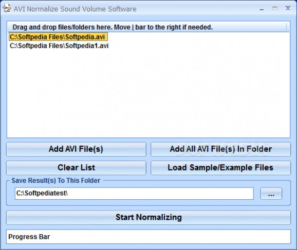 AVI Normalize Sound Volume Software screenshot