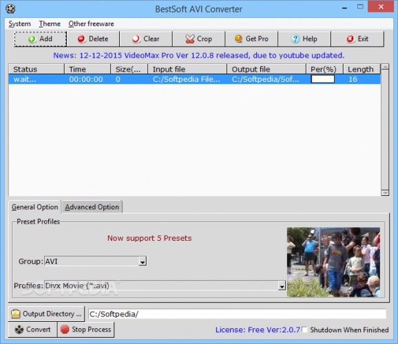 BestSoft AVI Converter screenshot