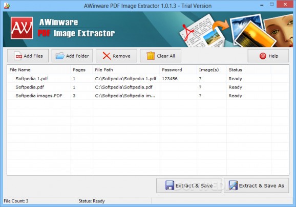 AWinware PDF Image Extractor screenshot