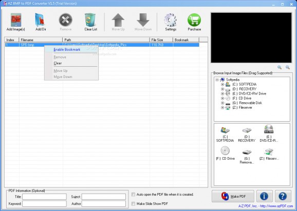 AZ BMP to PDF Converter screenshot