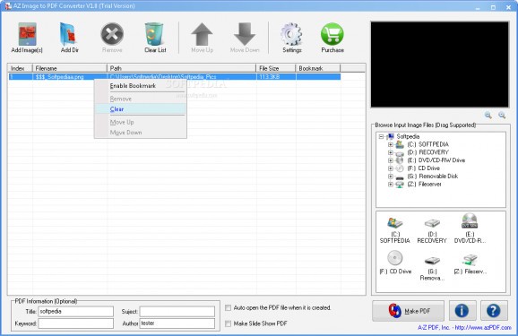 AZ Image to PDF Converter screenshot