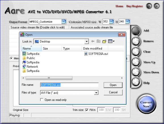 Aare AVI to VCD DVD SVCD MPEG Converter screenshot