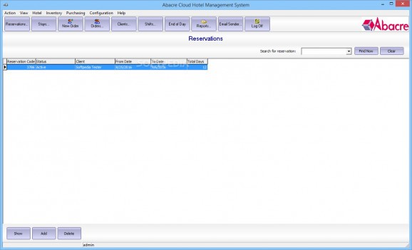 Abacre Cloud Hotel Management System screenshot