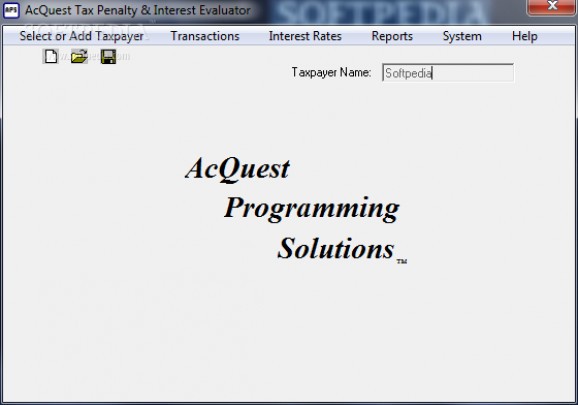 AcQuest Tax Penalty & Interest Evaluator screenshot