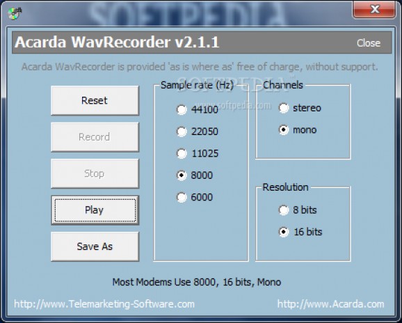 Acarda WavRecorder screenshot