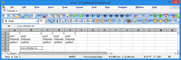 Accel Spreadsheet screenshot