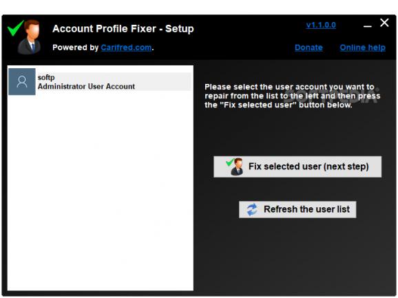 Account Profile Fixer screenshot