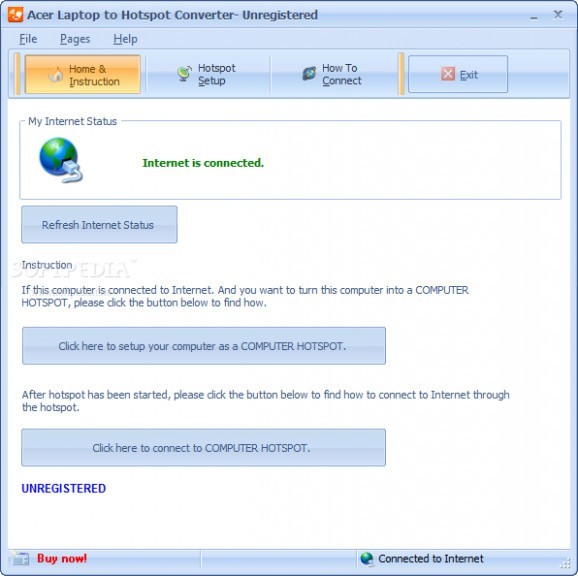 Acer Laptop to Hotspot Converter screenshot