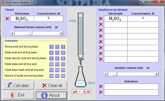 Acid-base titration screenshot