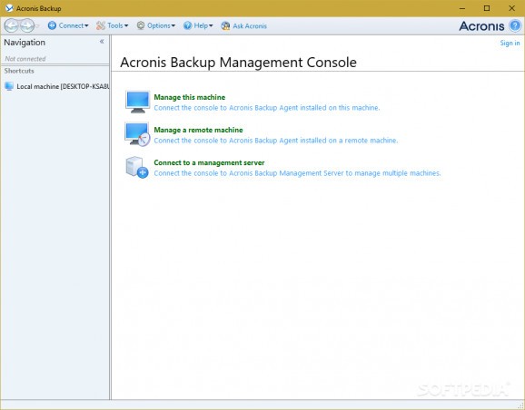 Acronis Backup & Recovery Advanced Server screenshot