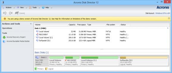 Acronis Disk Director screenshot