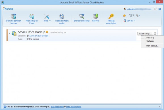 Acronis Small Office: Server Cloud Backup screenshot