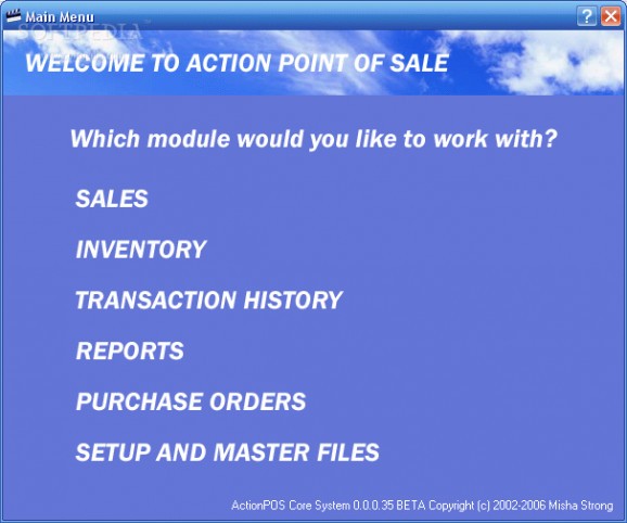 Action Point Of Sale screenshot
