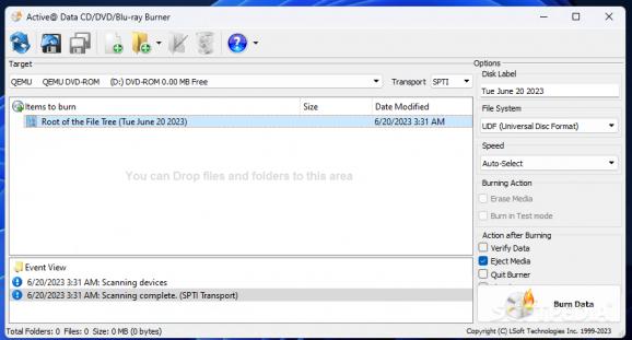 Active@ Data CD/DVD/Blu-ray Burner screenshot