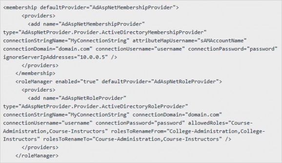 Active Directory ASP.NET Provider screenshot