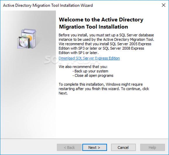 Microsoft Active Directory Migration Tool screenshot