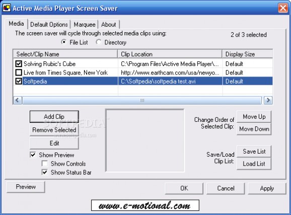 Active Media Player Screen Saver screenshot