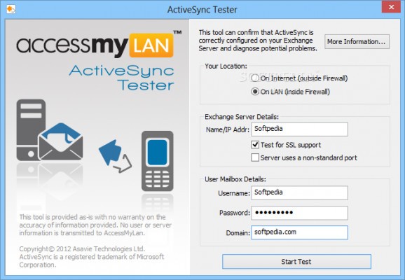 ActiveSync Tester screenshot