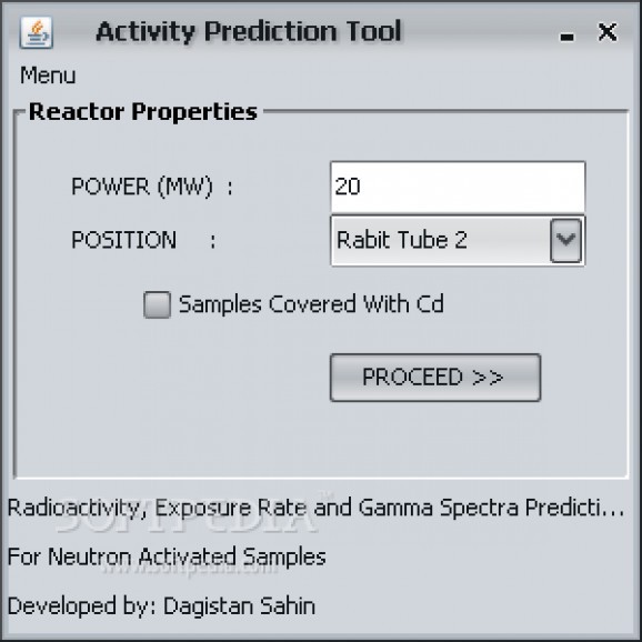 Activity Prediction Tool screenshot