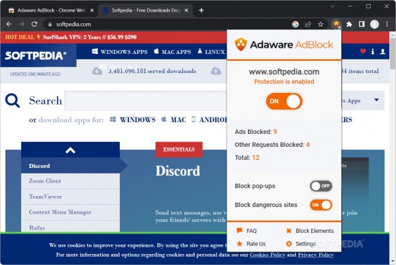 Adaware Ad Block for Chrome screenshot