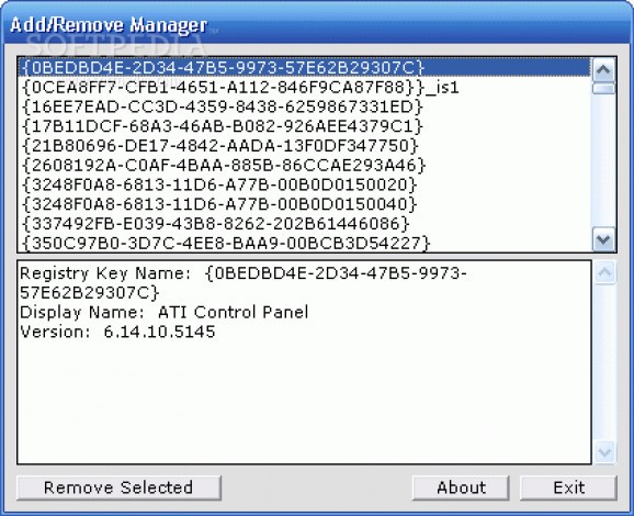 Add/Remove Manager screenshot