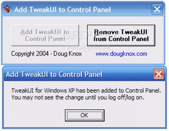 Add TweakUI to Control Panel screenshot
