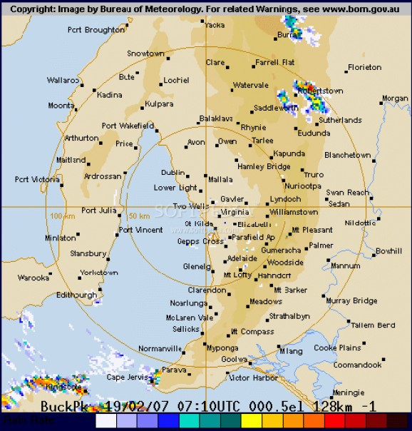 Adelaide weather radar screenshot