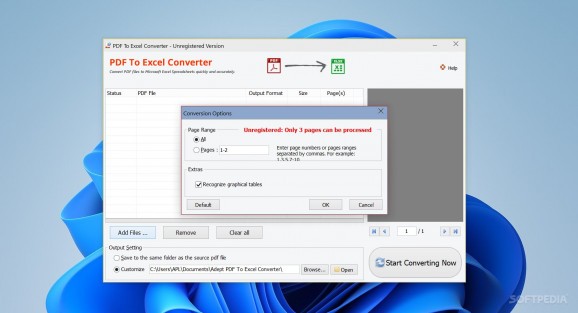 PDF to Excel Converter screenshot