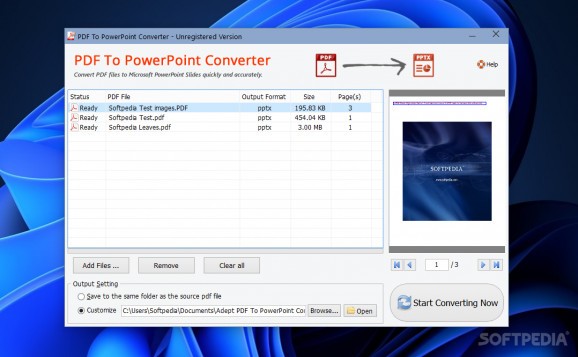 Adept PDF to PowerPoint Converter screenshot