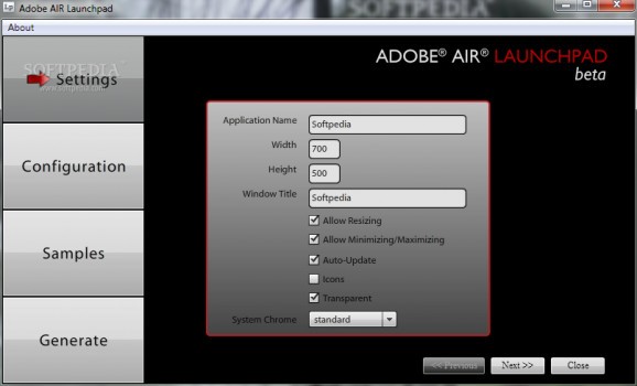 Adobe AIR Launchpad screenshot