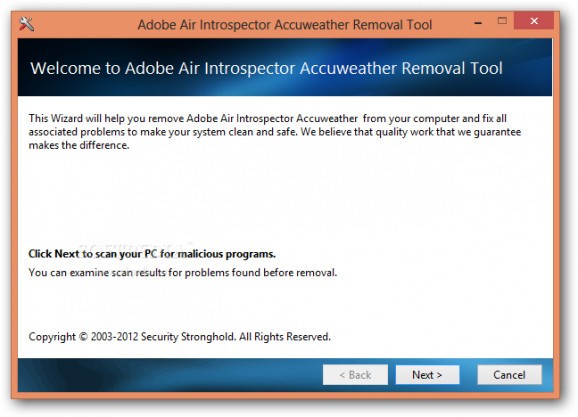 Adobe Air Introspector Accuweather Removal Tool screenshot