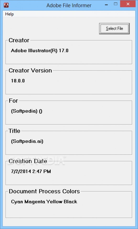 Adobe File Informer screenshot