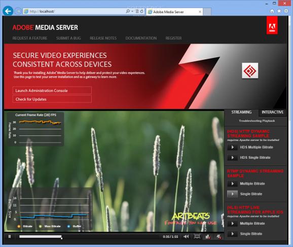 Adobe Media Server (formerly Adobe Flash Media Interactive Server) screenshot