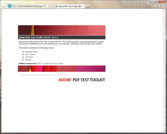 Adobe PDF Test Toolkit screenshot