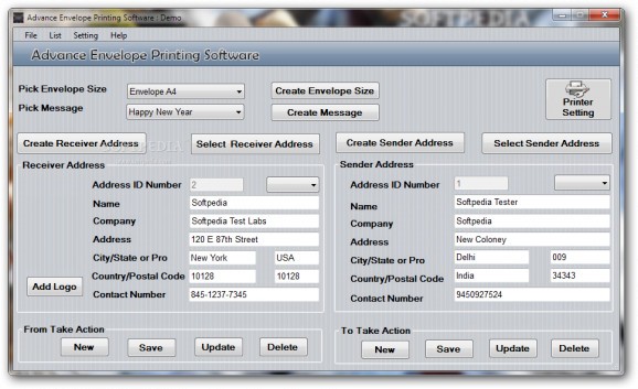 Advance Envelope Printing Software screenshot