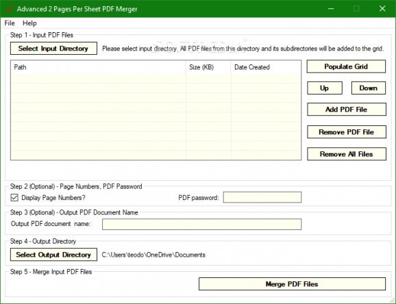 Advanced 2 Pages Per Sheet PDF Merger screenshot