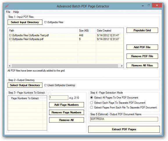 Advanced Batch PDF Page Extractor screenshot