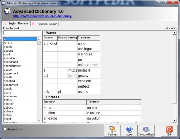 Advanced Dictionary screenshot