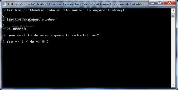 Advanced Exponentials Calculator screenshot