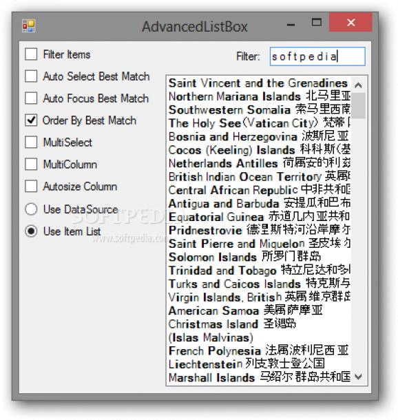 Advanced ListBox screenshot