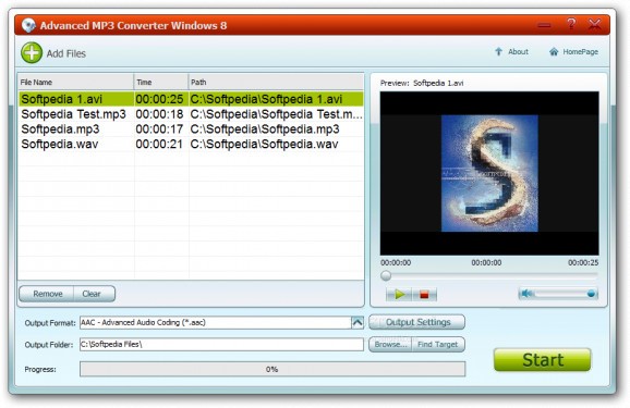 Advanced MP3 Converter Windows 8 screenshot