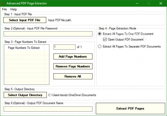 Advanced PDF Page Extractor screenshot