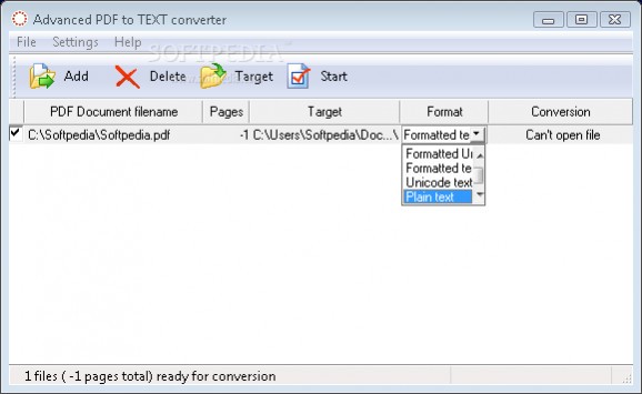 Advanced PDF to TEXT converter screenshot