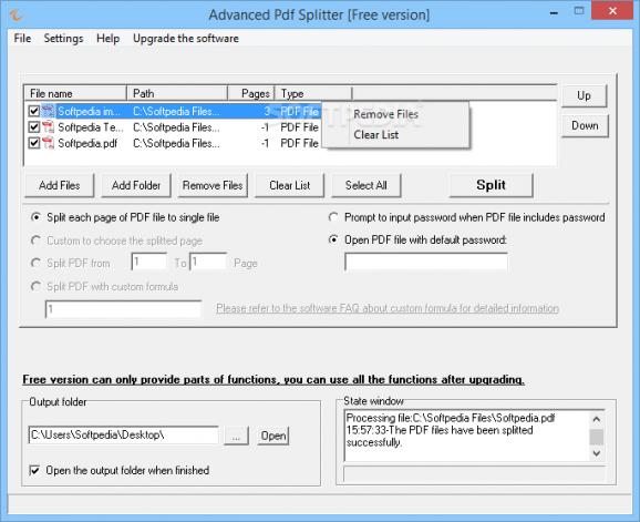 Advanced Pdf Splitter screenshot