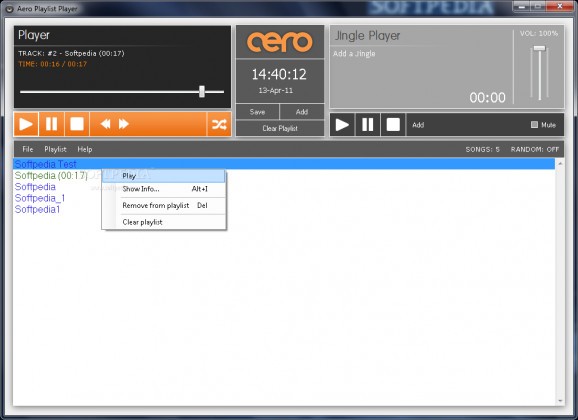 Aero Playlist Player screenshot