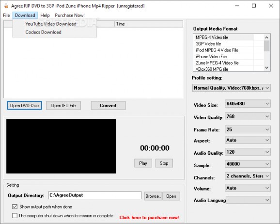 Agree Free Rip DVD to 3GP iPod Zune iPhone MP4 Ripper screenshot