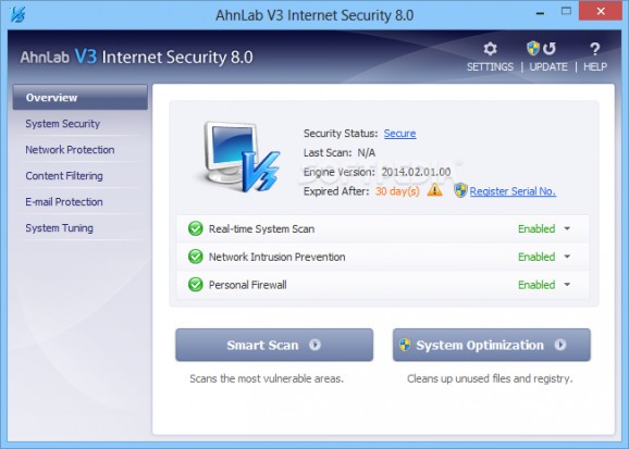 AhnLab V3 Internet Security screenshot