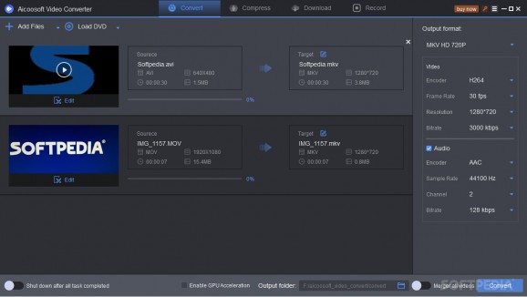 Aicoosoft Video Converter screenshot