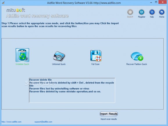 Aidfile Word Recovery Software screenshot
